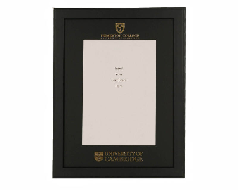 Cambridge University - Homerton College A4 Black Certificate Mount with Black Frame  - 1