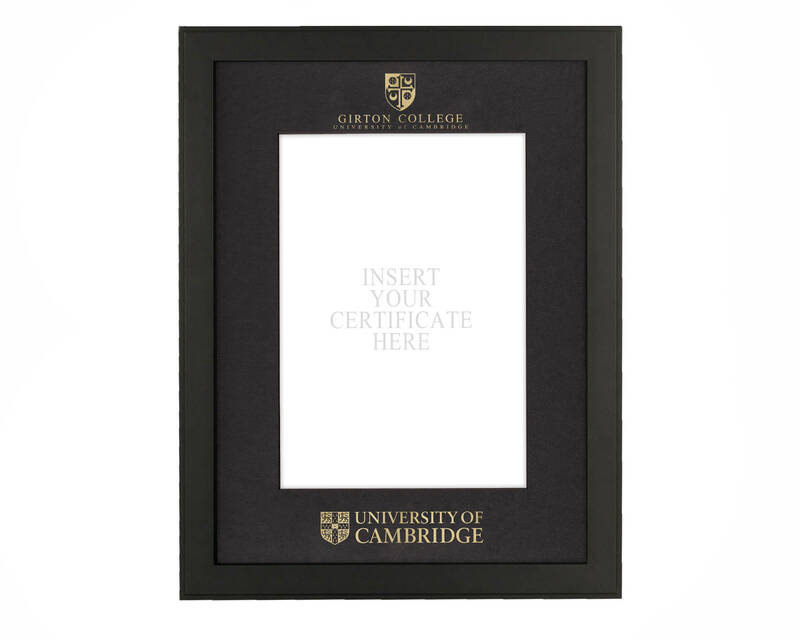Cambridge University - Girton College A4 Black Certificate Mount with Black Frame  - 1